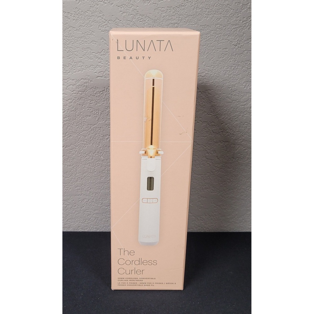 Lunata Beauty The Cordless Curler 32mm Convertible Curling Iron Wand White Read